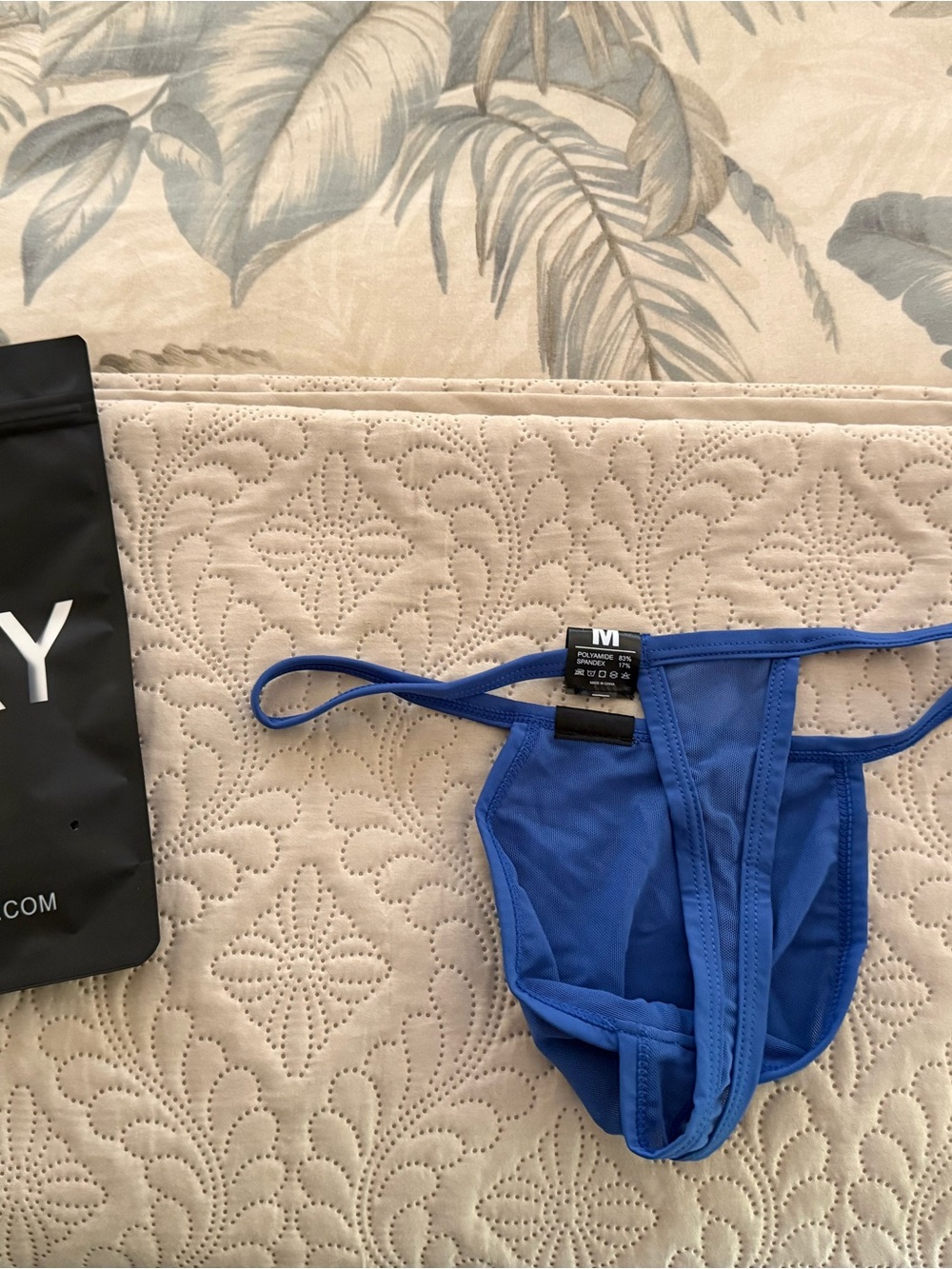 AWRY Royal Blue Men's mesh g string - Picture 2 of 3